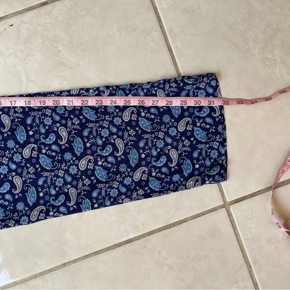 Manoush Paisley Print Silk Pants with Side Zipper and pockets blue size 38 - Picture 4 of 14